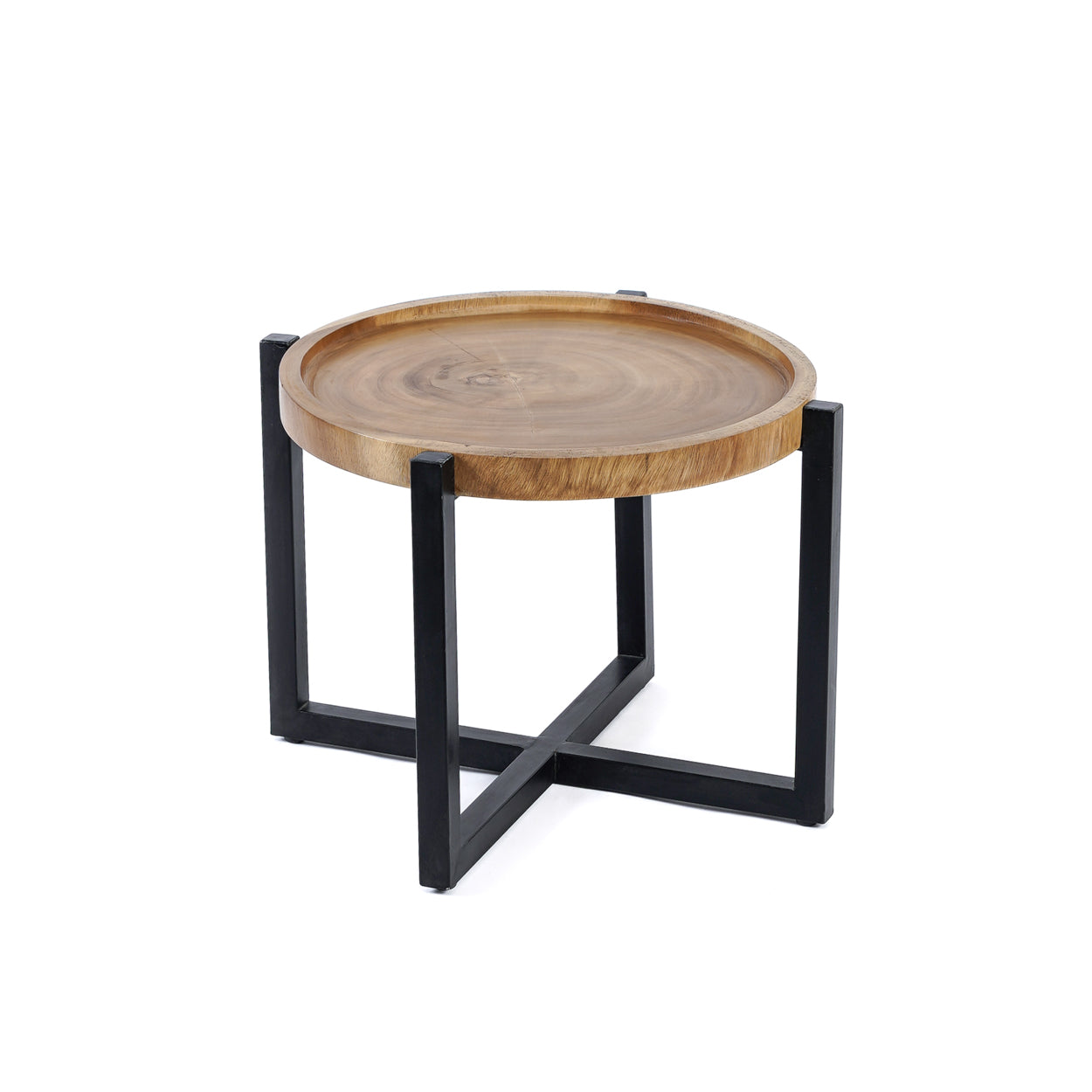 The RAIN TREE Side Table - Natural Black