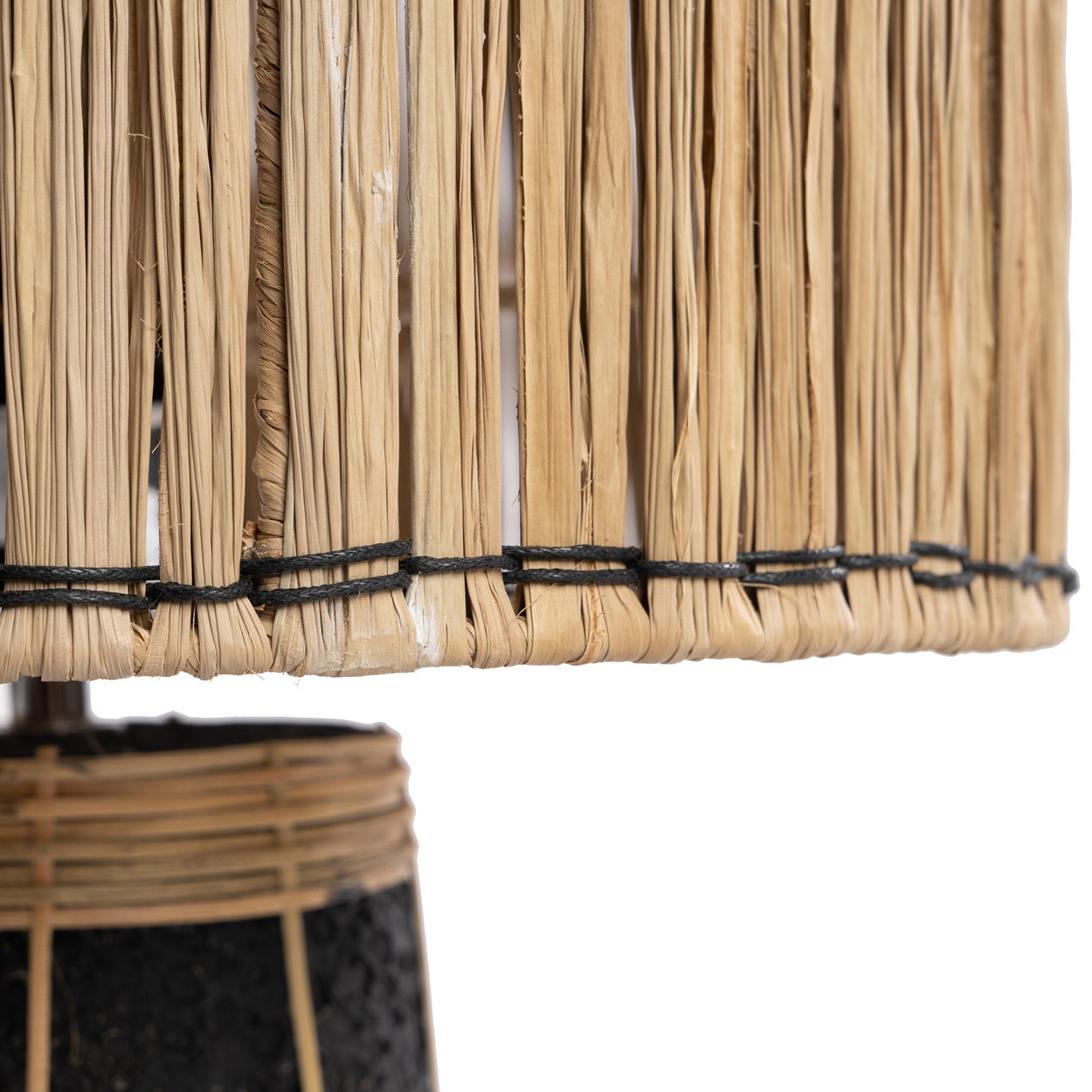 The SKIATHOS Table Lamp - Natural Black Top Close View