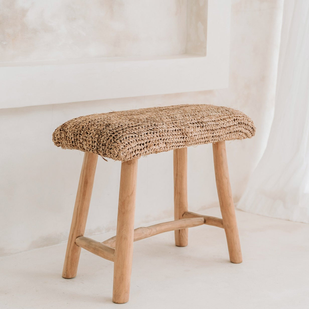 THE RAFFIA Bench - Natural Indoor