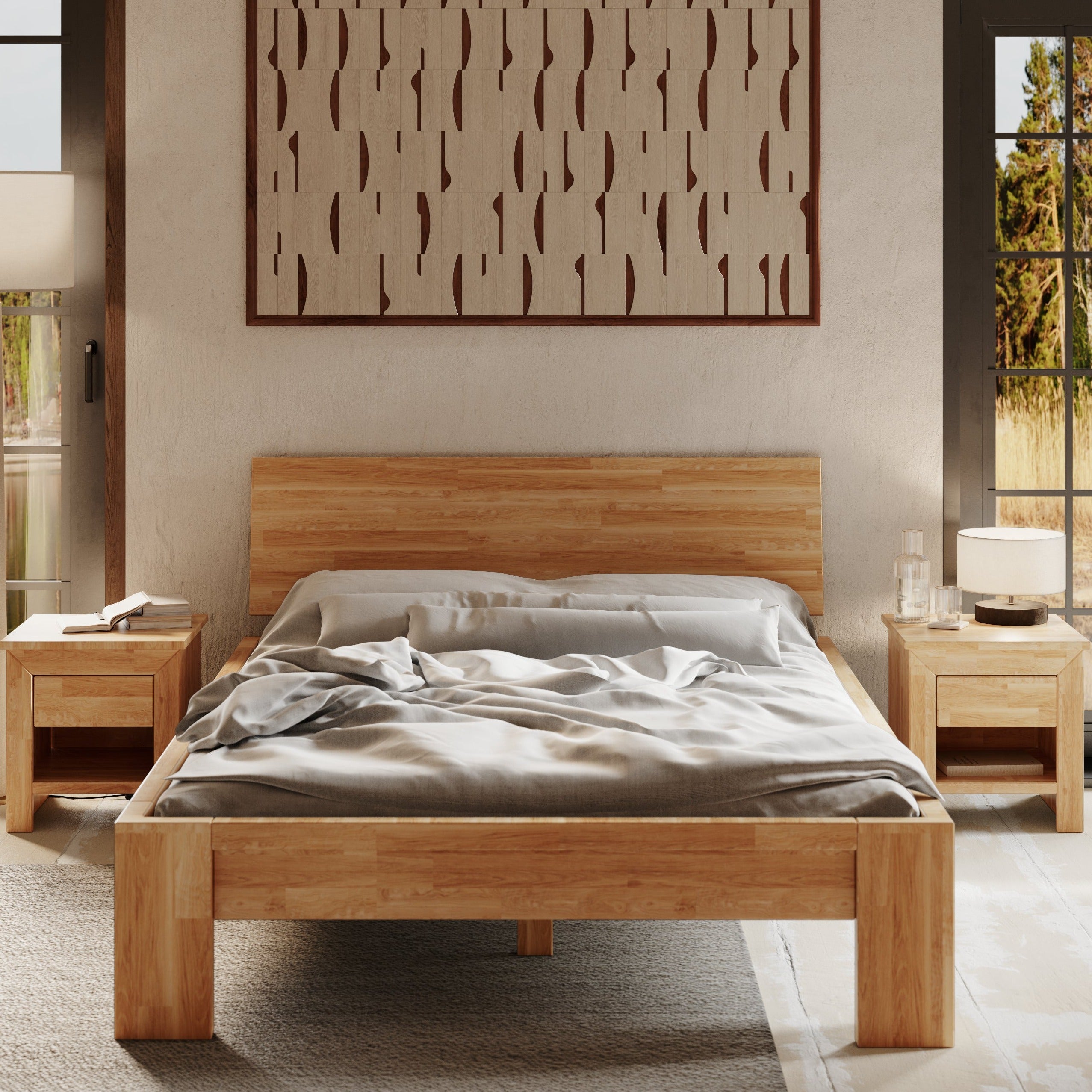 MONTANA Wooden Double Bed Oil Oak Interior