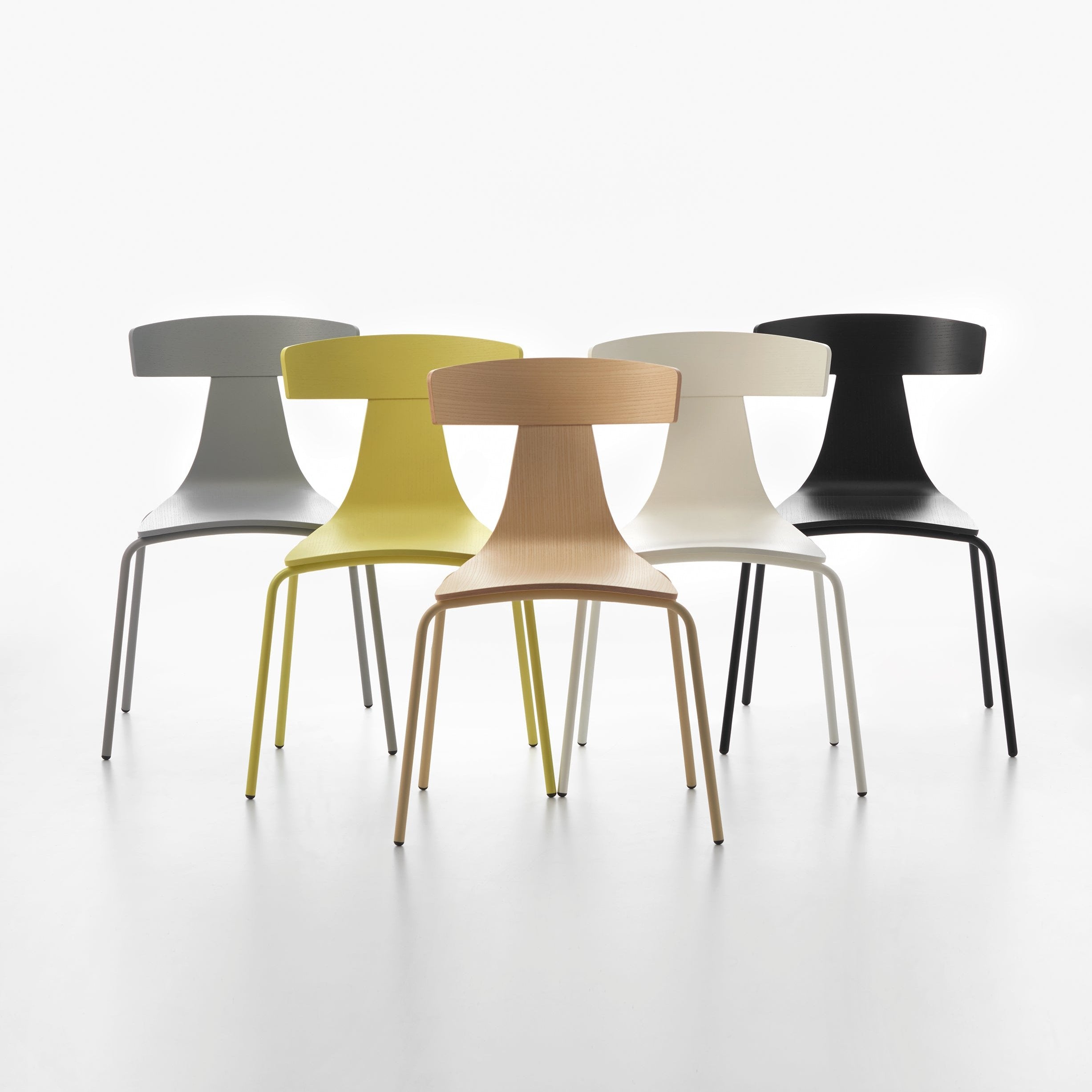 REMO Wooden Chairs With Metal Structure All Colours