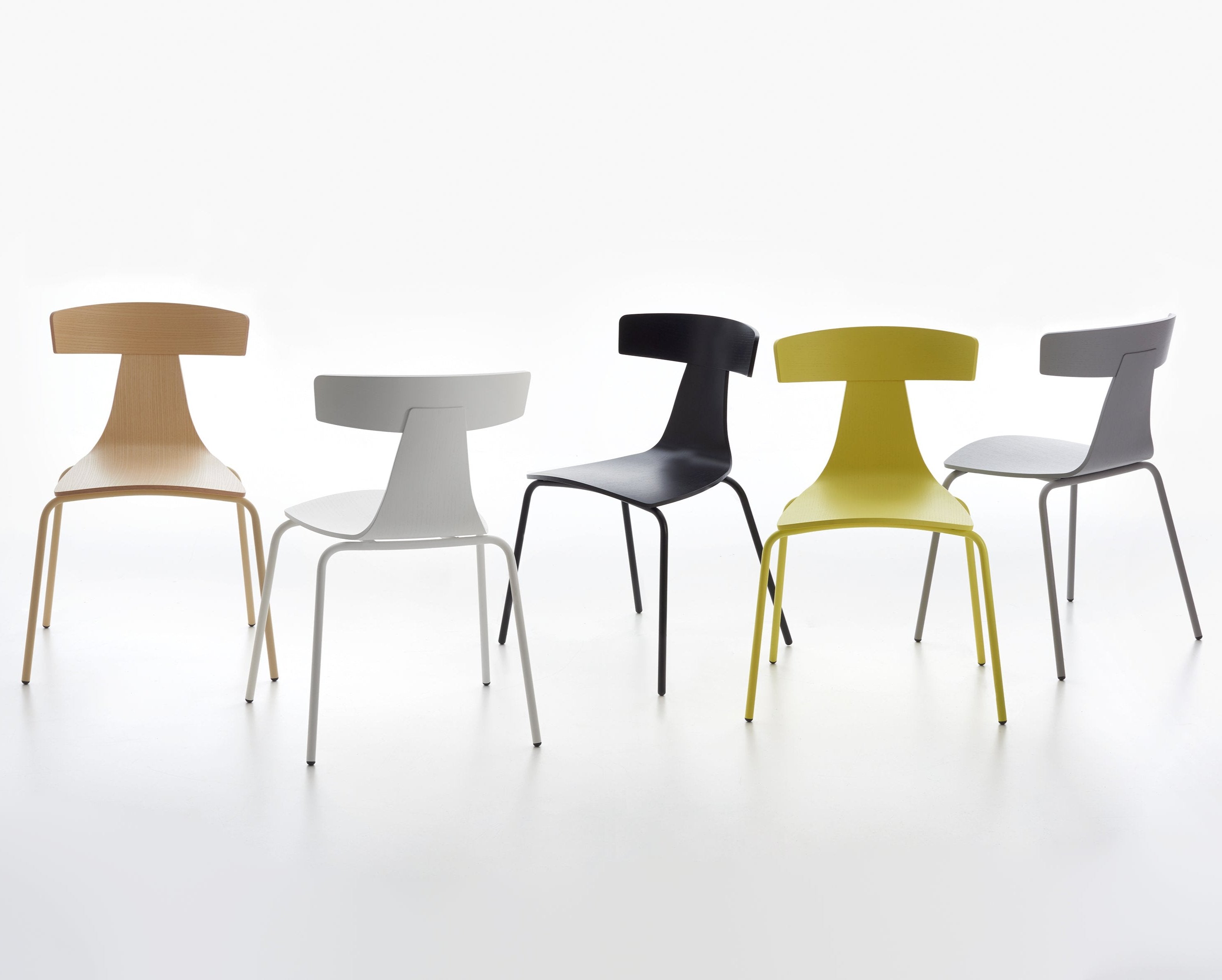 REMO Wooden Chairs With Metal Structure All Colours