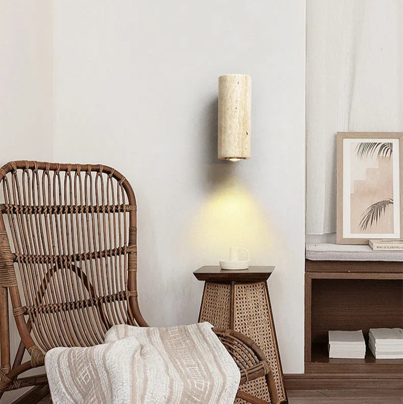 Wabi Sabi Wall Lamp From Travertine Stone 6