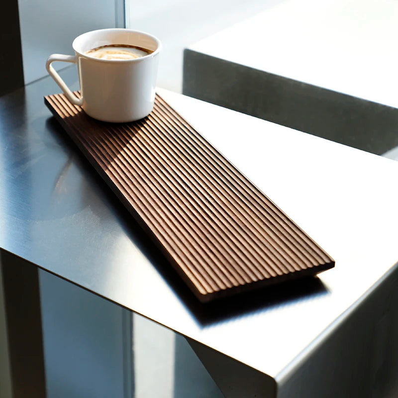 Plateau à thé rectangulaire en bois style japonais