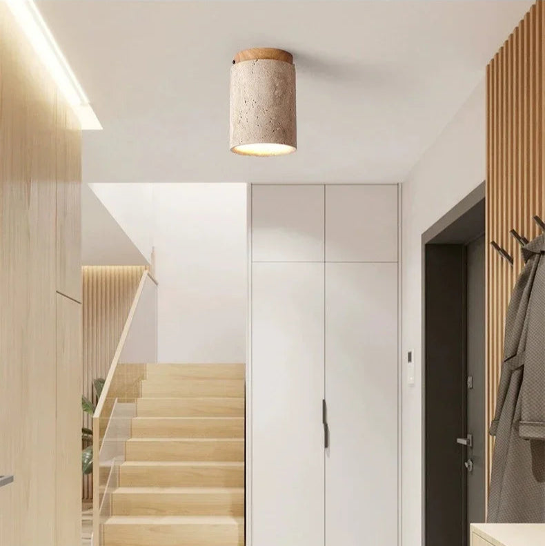 Modern Stone Travertine Ceiling Lamps Interior 3