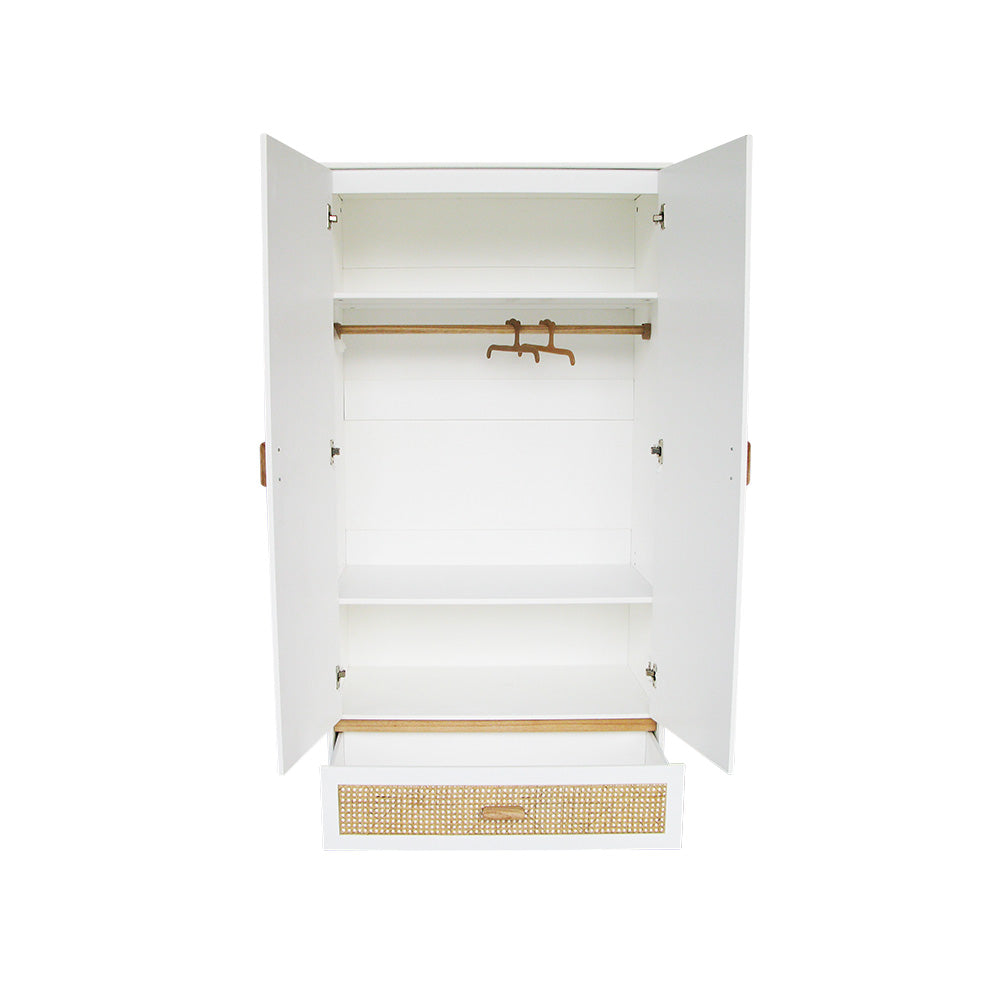 NAMI Wardrobe Rattan White Open