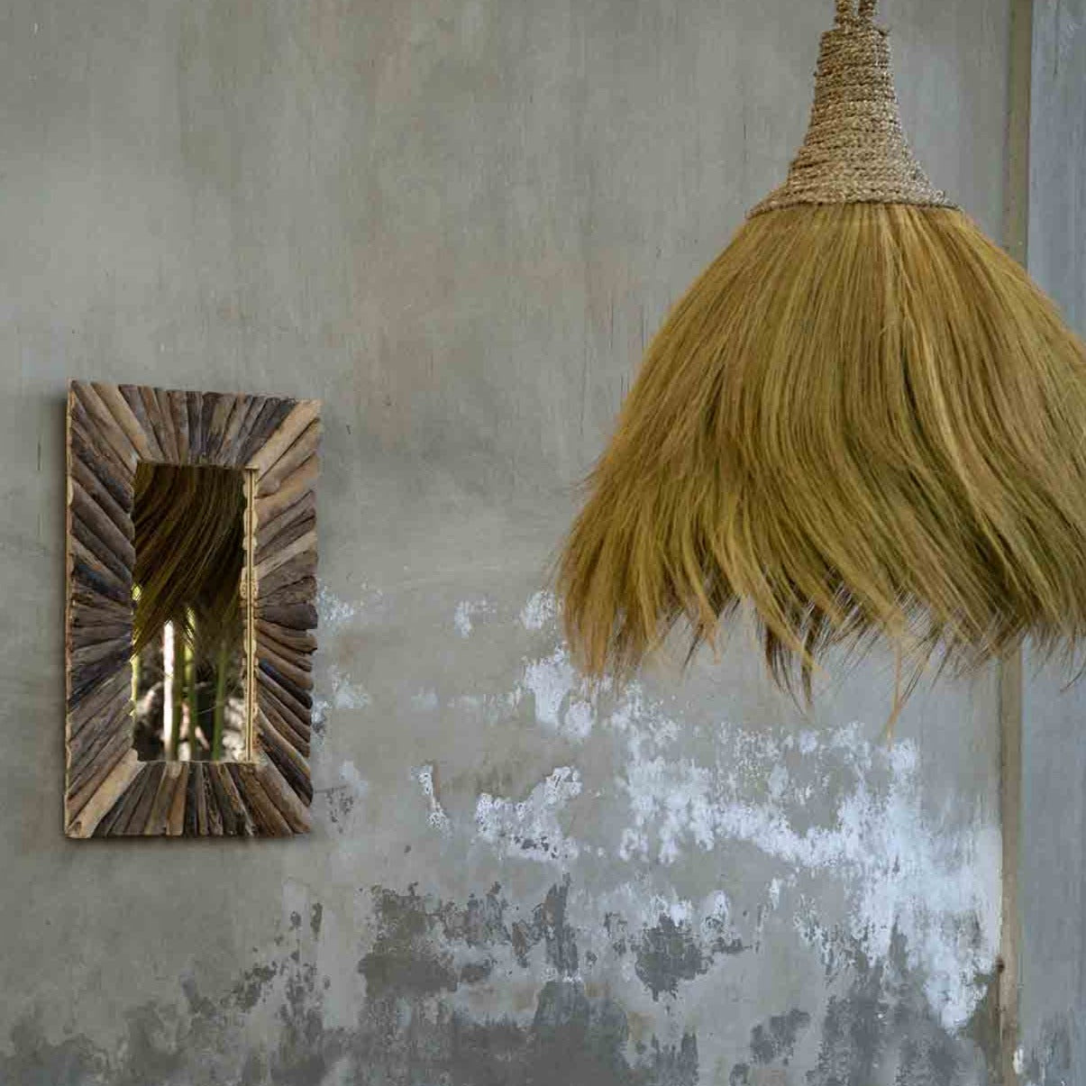 THE MAKIKI Pendant Lamp interior view, with mirror on the wall