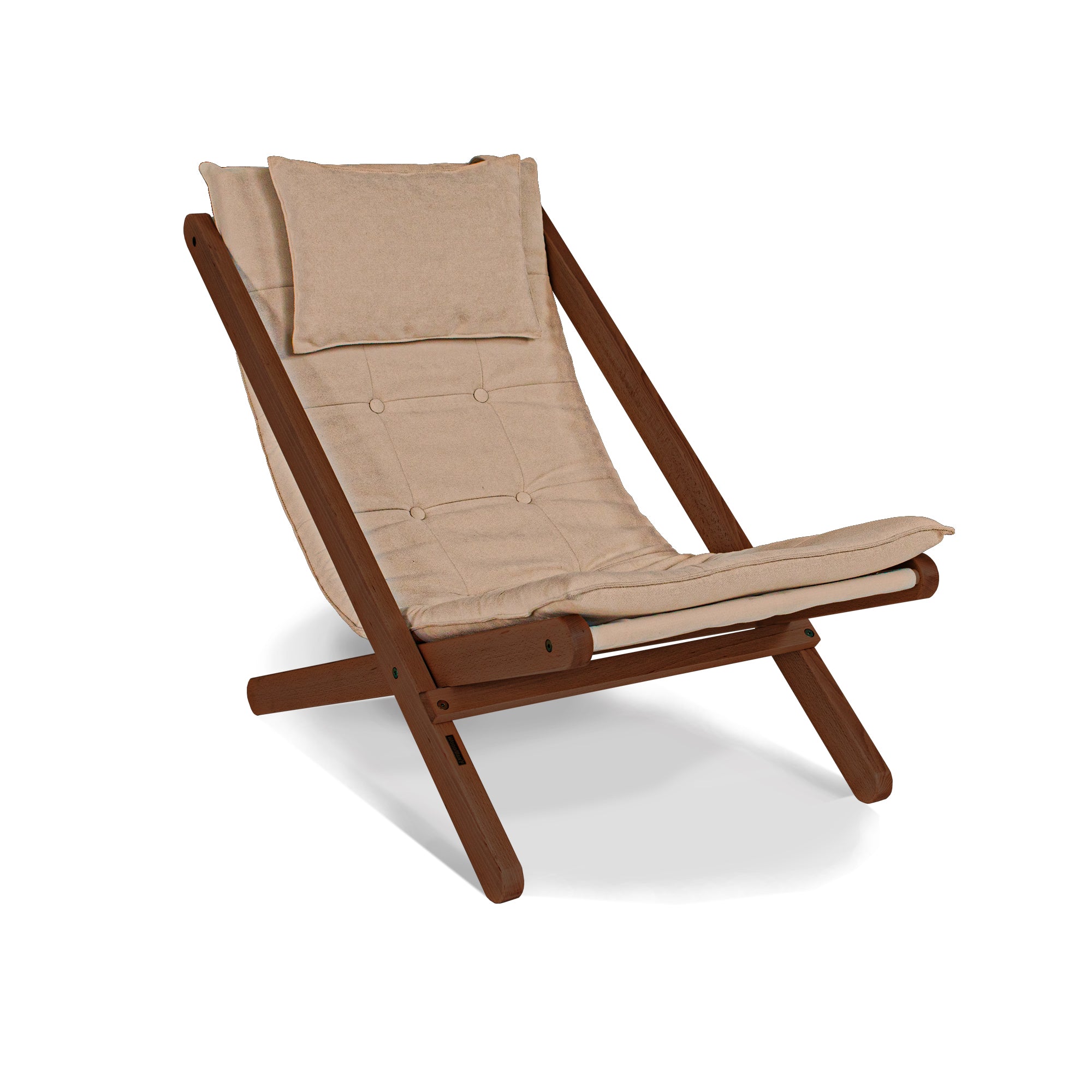 ALLEGRO Deckchair -walnut frame-beige fabric
