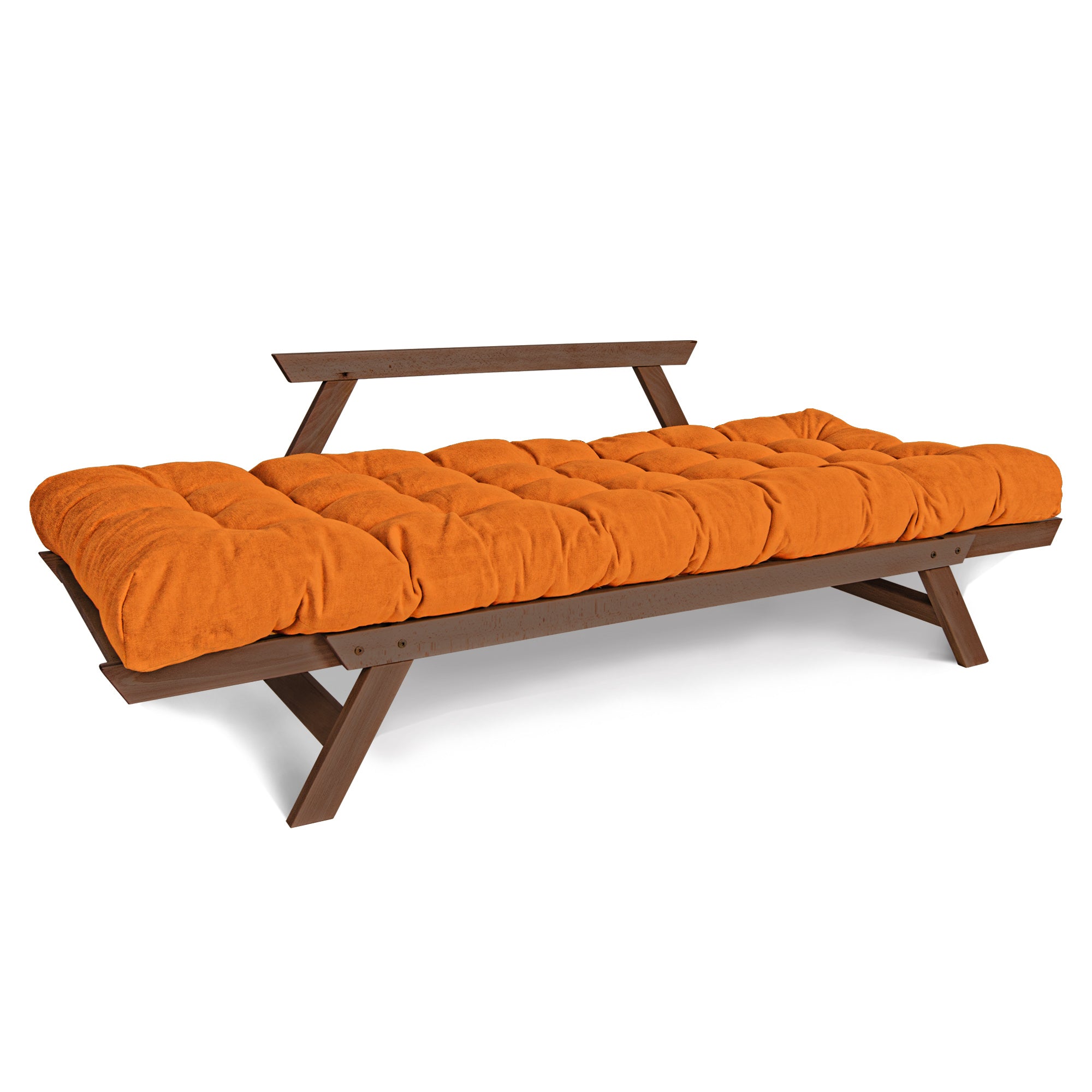 ALLEGRO Canapé-lit, cadre en bois de hêtre, couleur noyer