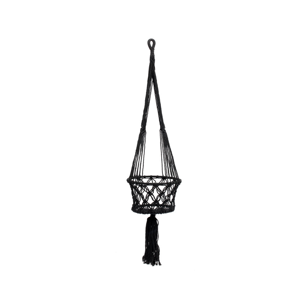 THE MACRAME Plant Holder medium size black