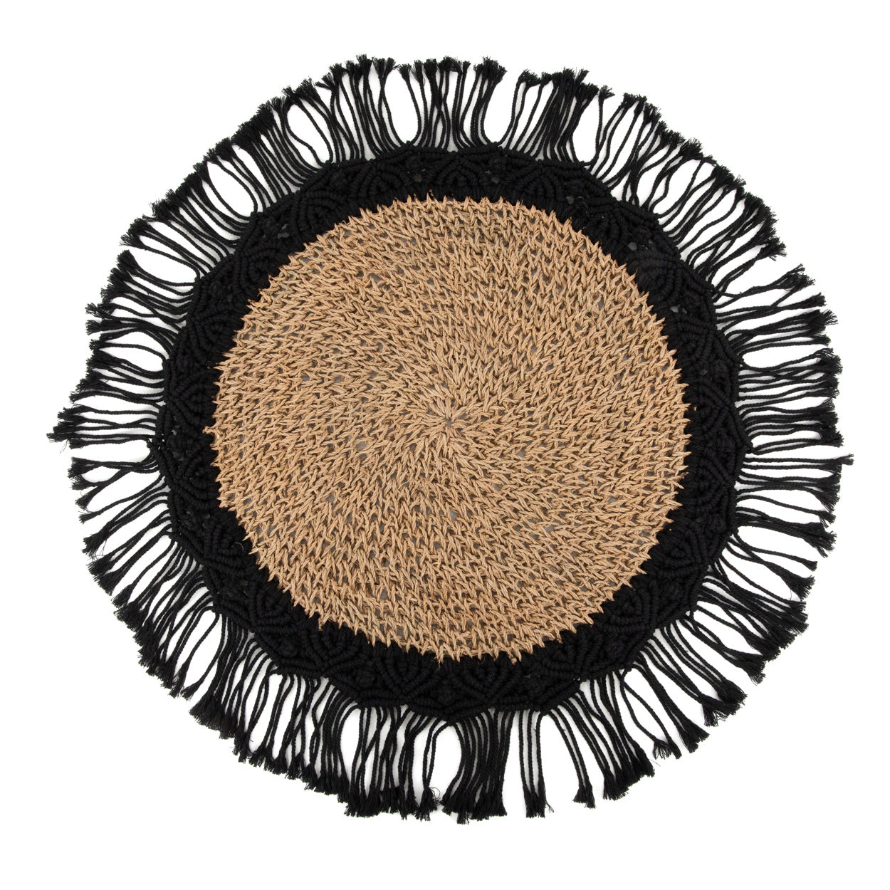 THE BOHO CENTER Piece Natural-Black front view