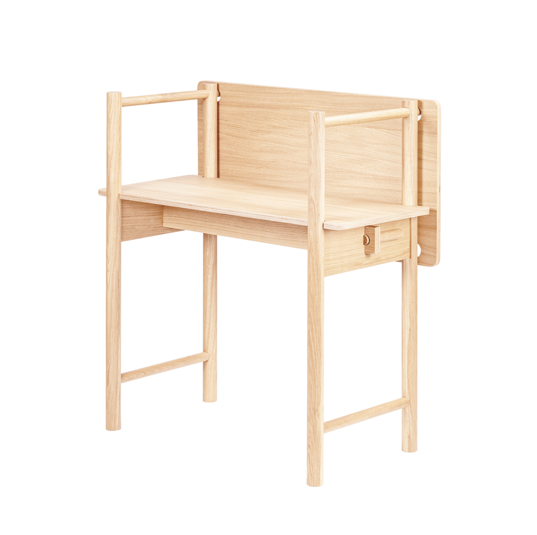 FEM Desk Table, Bench, Natural Ash