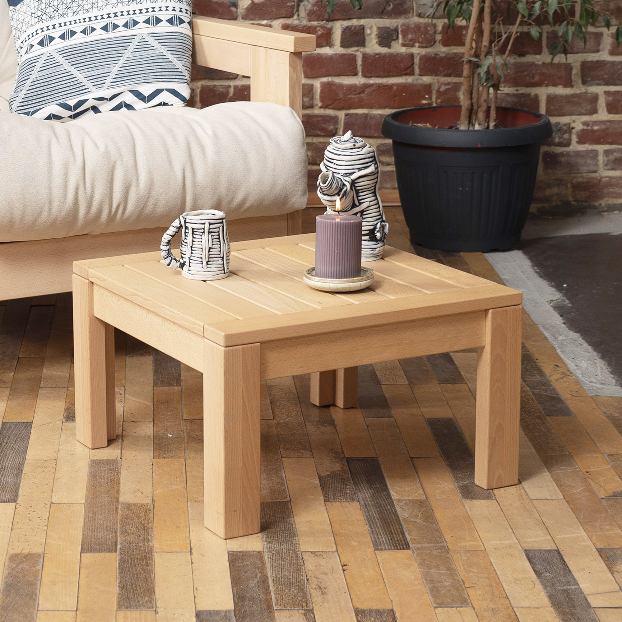 MEXICO Coffee Table-Beech Wood-natural frame colour-interior background view