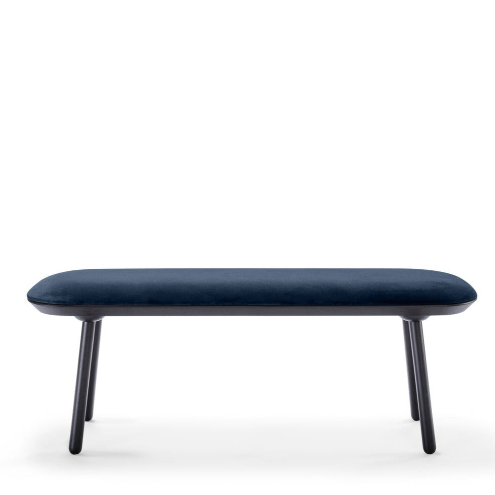 NAЇVE Bench-black ash-blue upholstery-large size