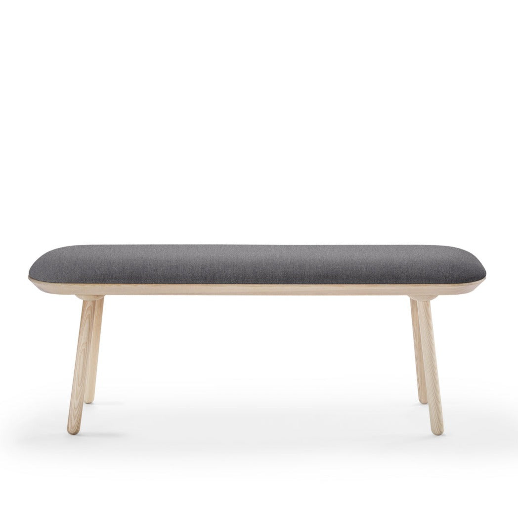 NAЇVE Bench-natural ash-grey upholstery-large size