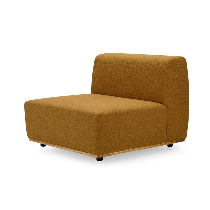 SALER Lounge Chair-solid oak base-mustard fabric