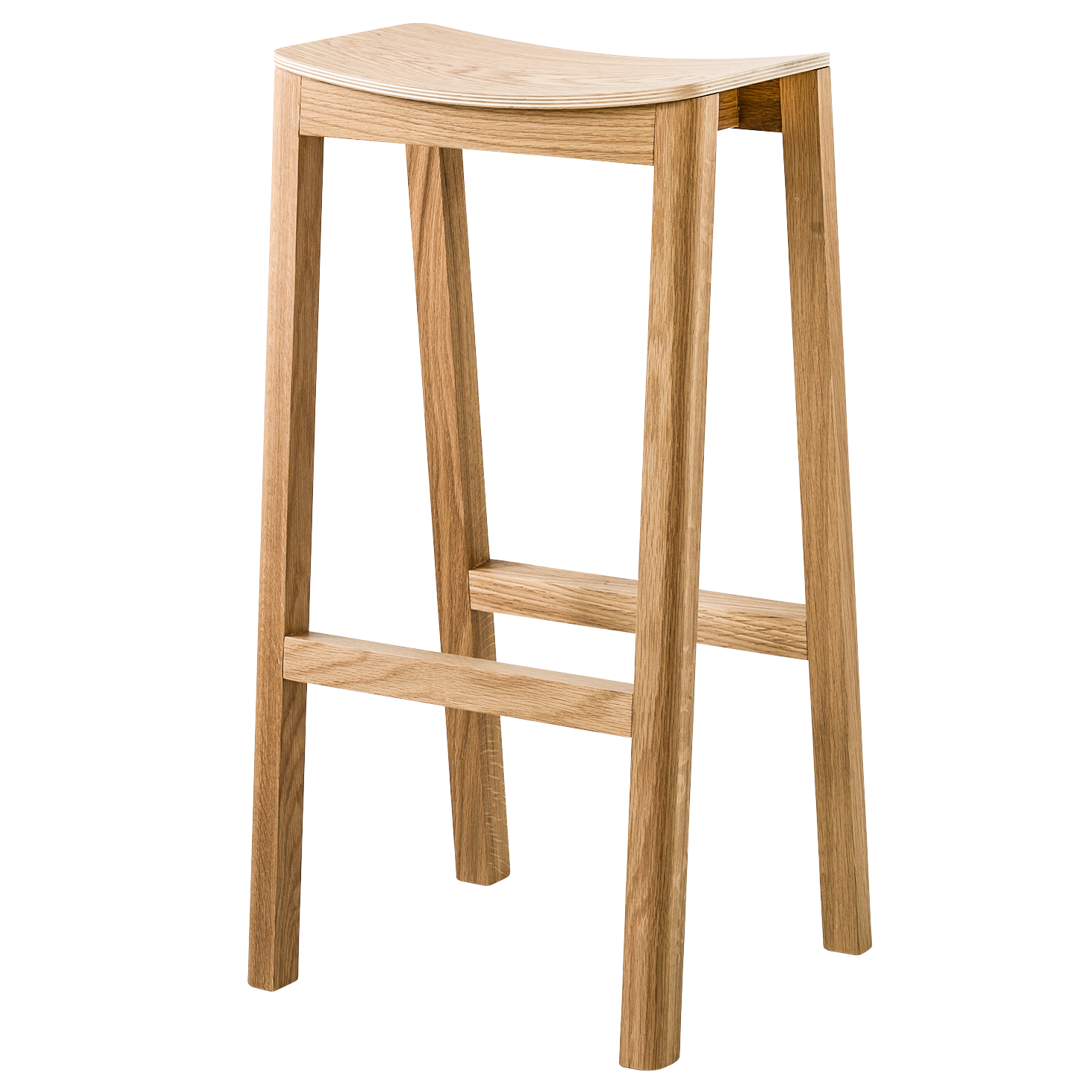 HALIKKO Bar Stool Natural Oak Front View