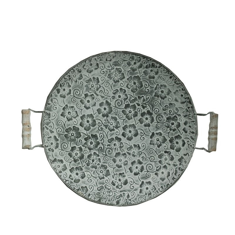 Plaque métallique rétro ronde fabriquée à la main