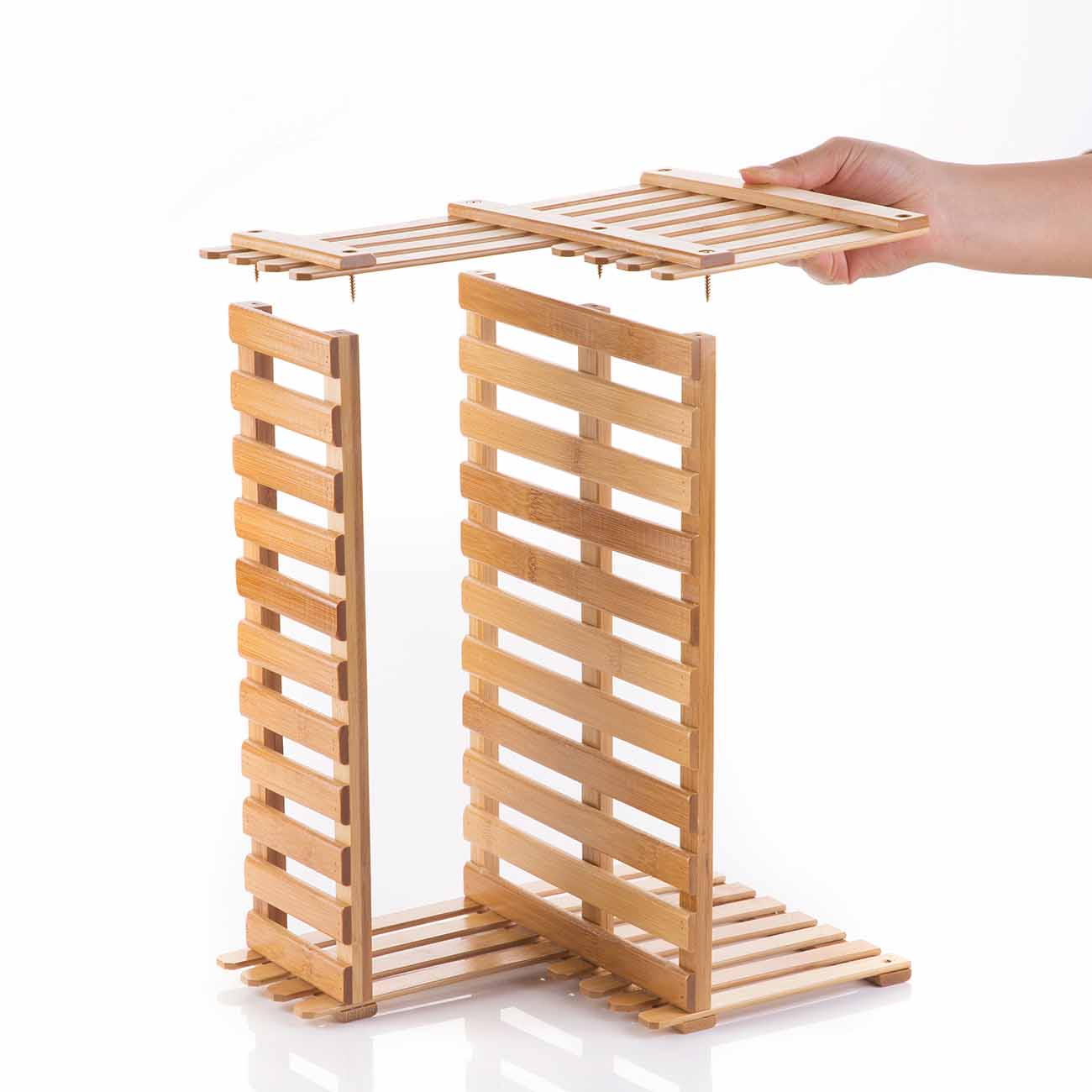 Support de rangement en bois double couche