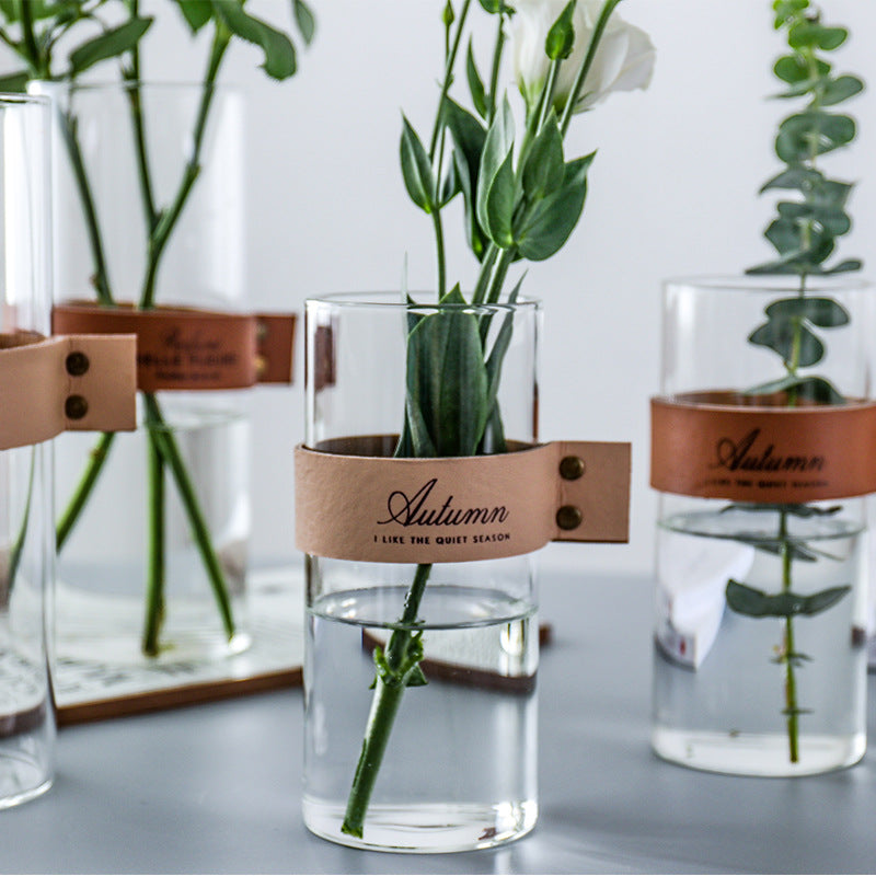Vase en verre fleur transparent nordique