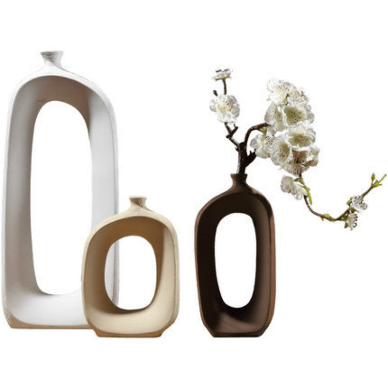 Vase vintage en céramique brossée de style nordique