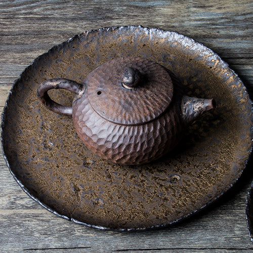 Plateaux à thé en céramique bronze élégants