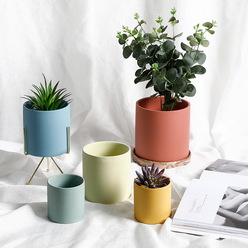 Pots à fleurs colorés en céramique de style nordique