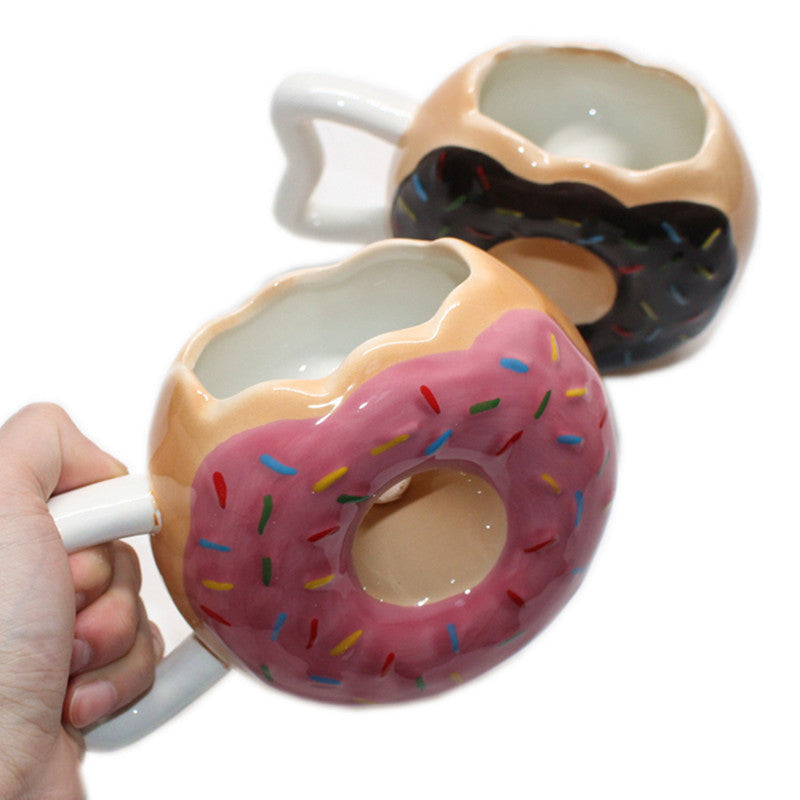 Tasses à café en céramique en forme de beignet créatif