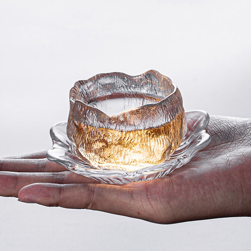 Tasse à thé en verre épais faite à la main style japonais