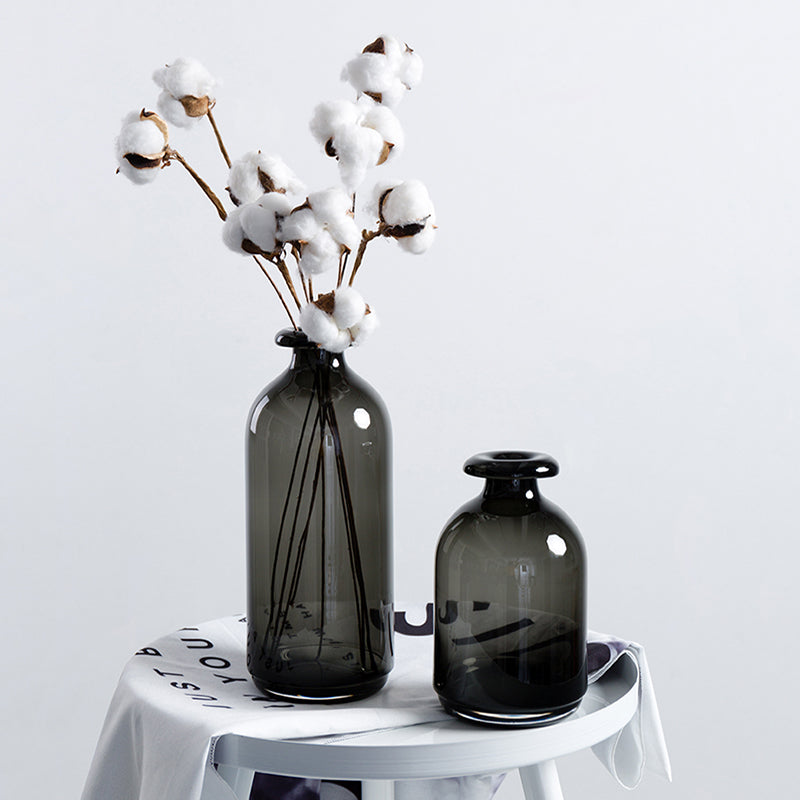 Vases en verre noir nordique pour la décoration du salon