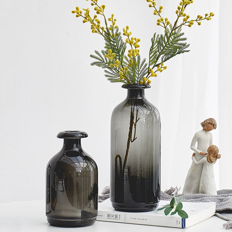 Vases en verre noir nordique pour la décoration du salon