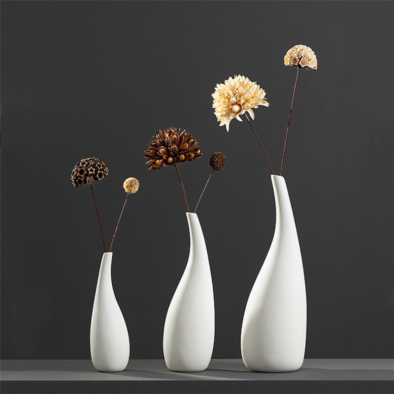 Vase à fleurs mat en céramique de style nordique