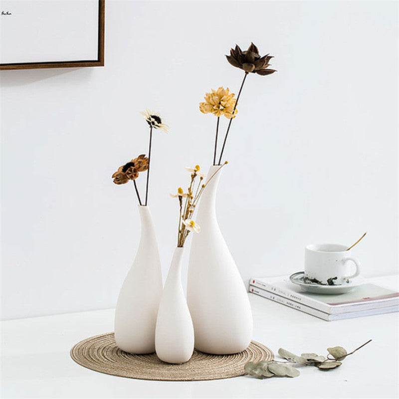 Vase à fleurs mat en céramique de style nordique