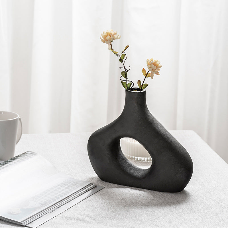 Vase à fleurs nordique en céramique givrée