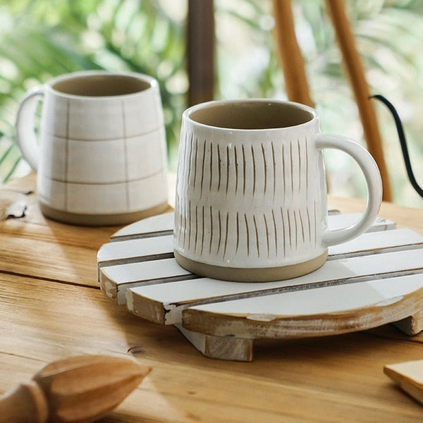 Tasse à café nordique Vintage en céramique mate, tasse rétro pour