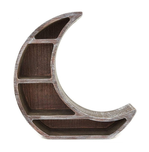 Etagère Lune en Bois pour Cristaux