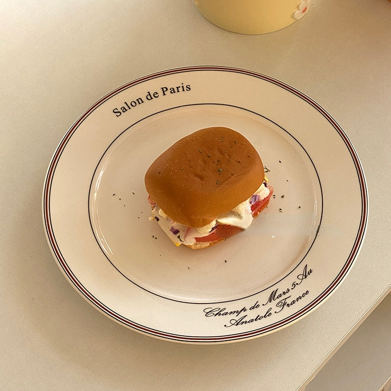 Assiettes à déjeuner ovales et rondes en céramique