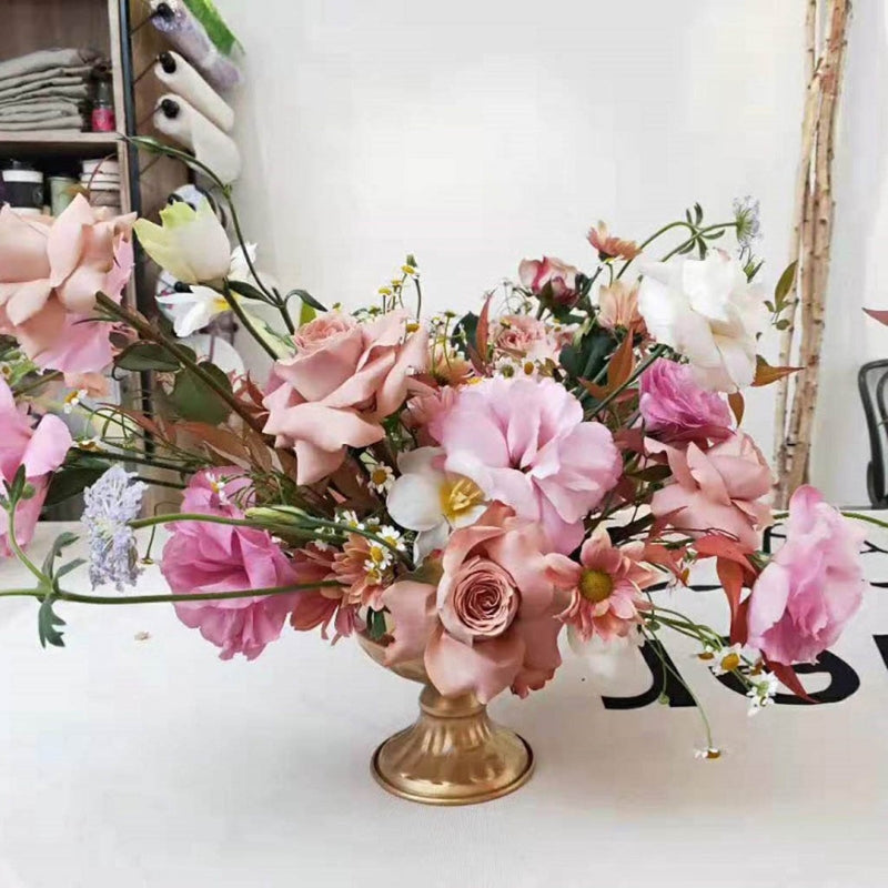 Vase à Fleurs Vintage en Métal